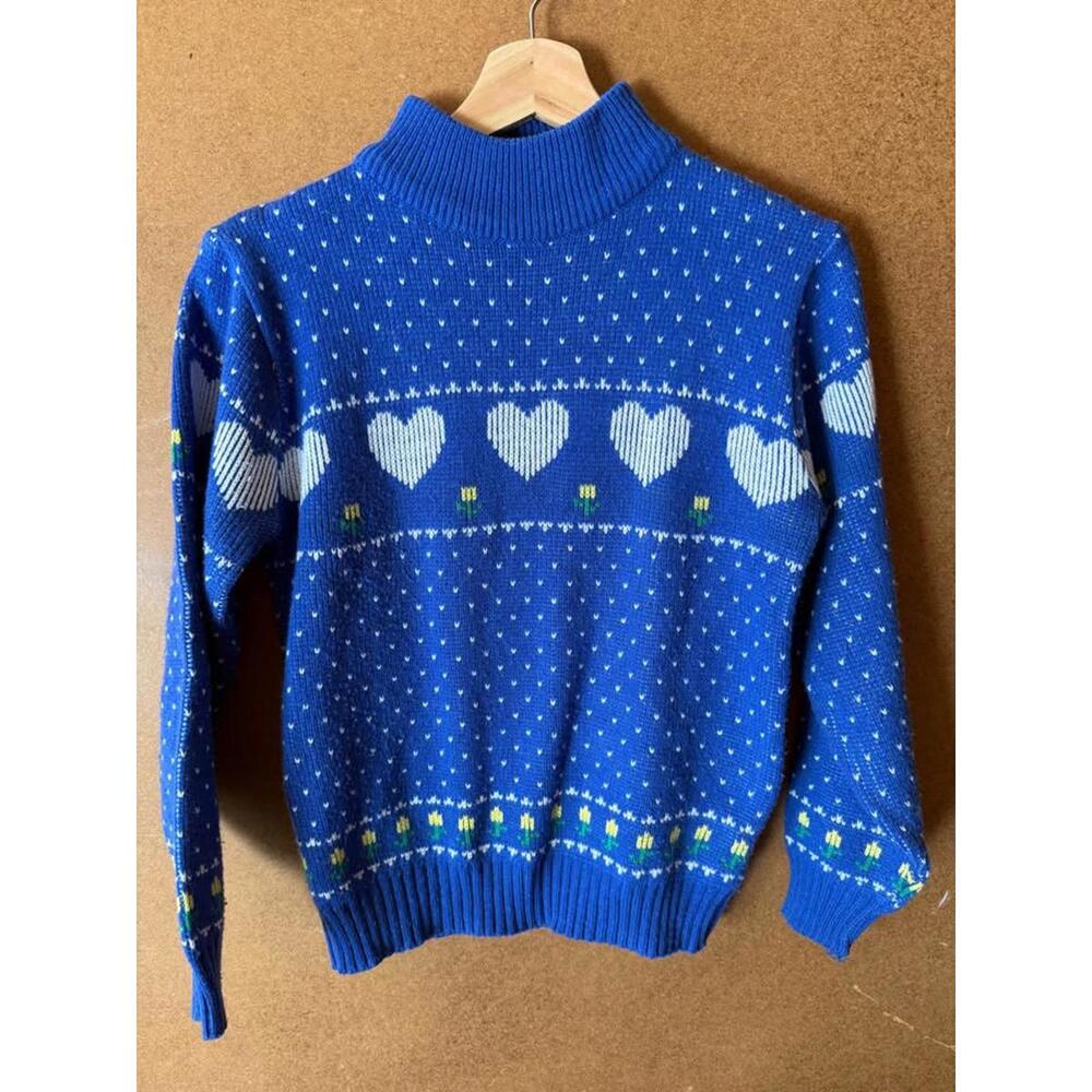 Women’s Vintage Heart Sweater Sz Medium
